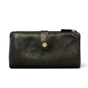 Radley Larkswood Black Pebbled Leather Tab Matinee Large Bifold Wallet